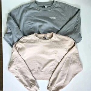 H&M 2pk Crop Top sweaters western pink sz sm/med
